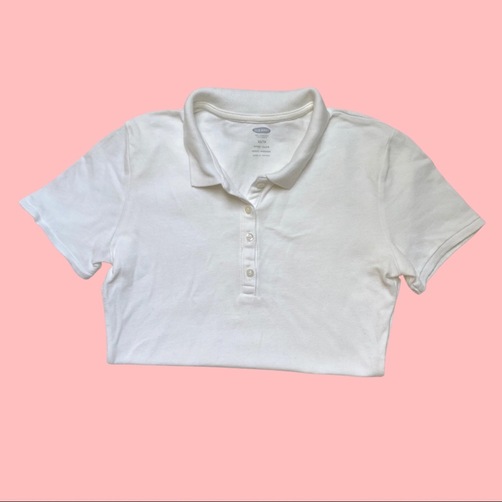 White Short Sleeve Polo Shirt size XS